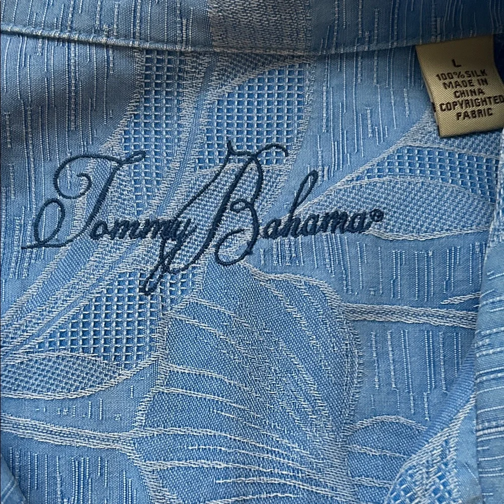 Tommy Bahama Light Blue Silk Shirt - Picture 1 of 4